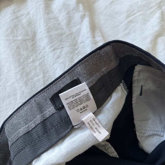 EXPRESS Mens Dark Navy Blue Cotton Blend Trouser Pants 33 x 30 Slim Straight Leg - Picture 3 of 10